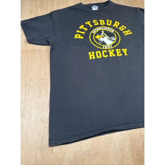 Mens Pittsburgh Hockey Established 1961 T‎ Shirt Black Zucker 16 Size L - Picture 2 of 8